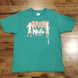 Adult unisex Rick and Morty green graphic t-shirt size L